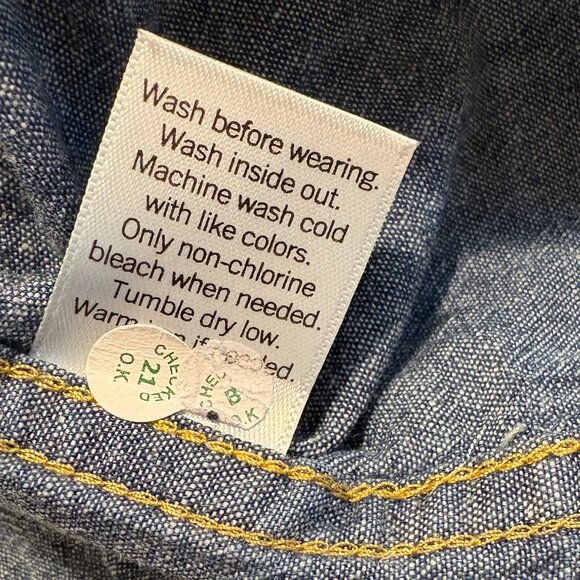 Sonoma Goods for Life Blue Chambray Long Sleeve Button-Down Shirt Men's Size L - Picture 6 of 6